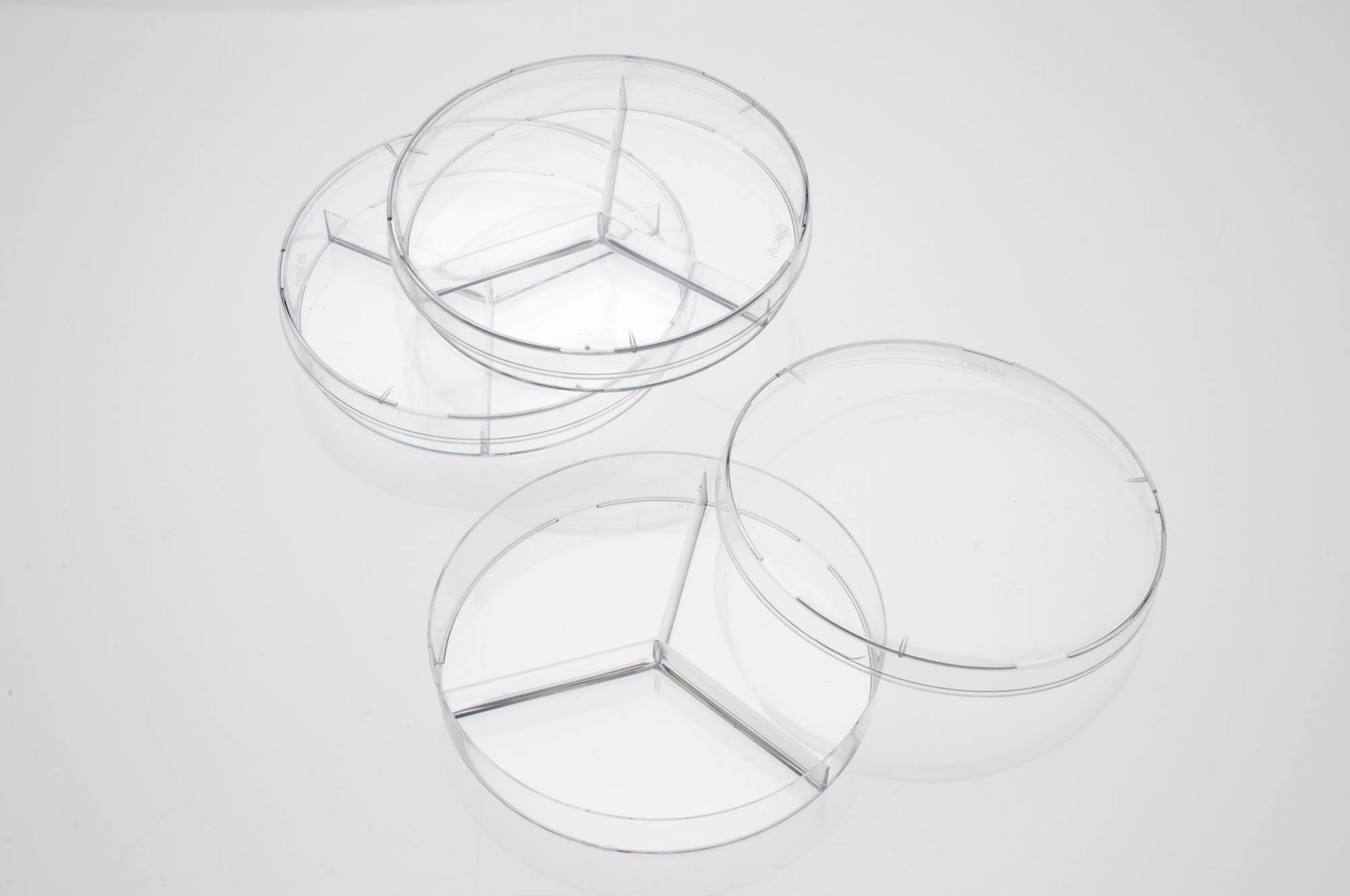 Petrischalen aus PS Kunststoff 3-teilig Maße: 90x16 mm Packung: 20 Stück