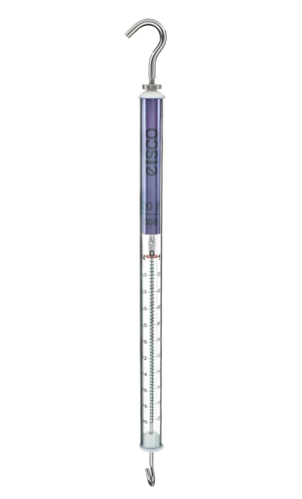 Kraftmesser in transparenter Plexiglashülse, violett Meßbereich: 20 N, Newton-Skala Nullpunktkorrekt